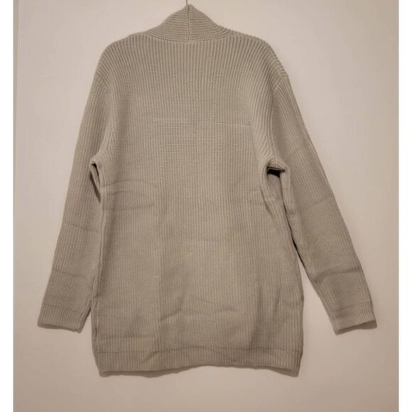 Men's Cardigan Shawl Collar Long Sleeve Sweater Size Medium Gray - Picture 2 of 10